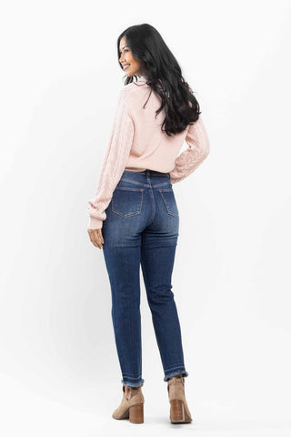 Judy Blue High Waist Release Hem Slim Fit Denim Jeans 88704