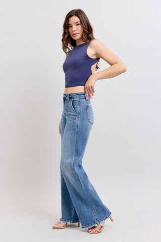 Judy Blue High Waist Retro Wide Leg Denim Jeans 82648