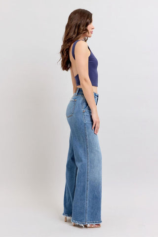 Judy Blue High Waist Retro Wide Leg Denim Jeans 82648