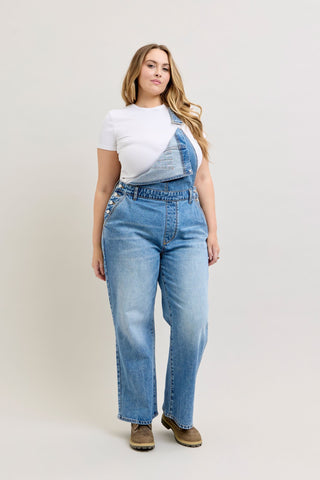 Judy Blue High Waist Rigid Magic Column Overall Denim Jeans 881111
