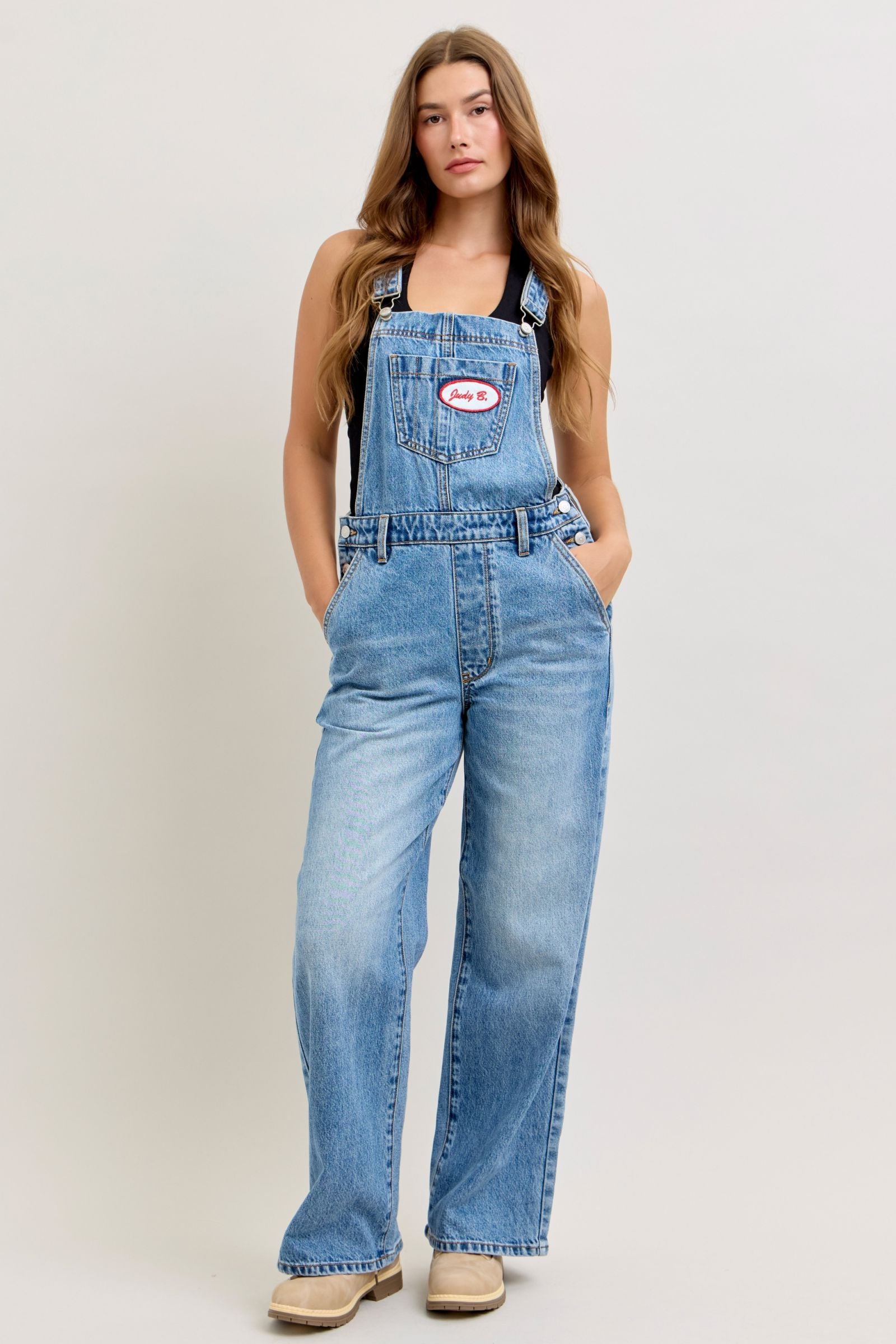 【レア】THE SPEEDWAY DENIM OVERALL 32 Judy Blue High Waist Rigid Magic Column Overall Denim Jeans