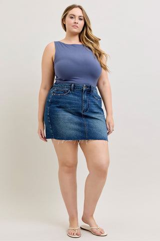 Judy Blue High Waist Rigid Magic Denim Skirt 2843