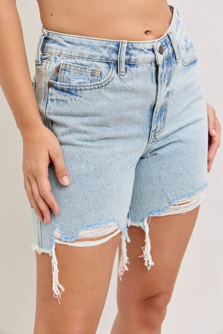 Judy Blue High Waist Rigid Magic Phone Pocket Dad Denim Short 150363