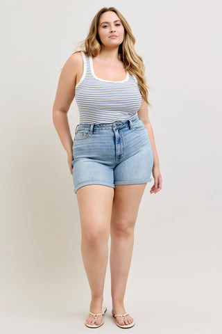 Judy Blue High Waist Slim Cell Phone Back Pocket Denim Short 152113