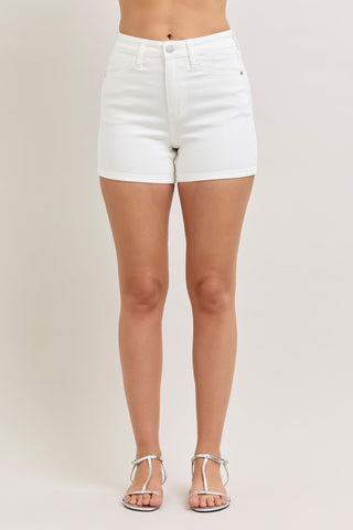 Judy Blue High Waist Slim White Denim Short 150362