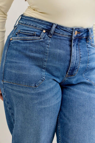 Judy Blue High Waist Soft Barrel Stitch Thru Pocket Denim Jeans 881012