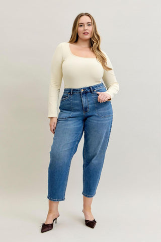 Judy Blue High Waist Soft Barrel Stitch Thru Pocket Denim Jeans 881012