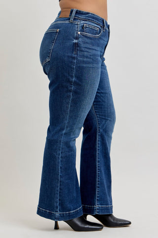 Judy Blue High Waist Trouser Flare Denim Jeans 82637 - Petite