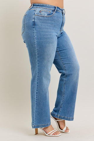Judy Blue High Waist Trouser Straight Denim Jeans 82488