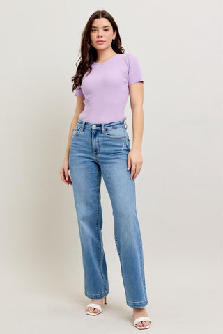 Judy Blue High Waist Trouser Straight Denim Jeans 82488