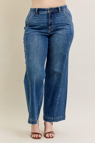 Judy Blue High Waist Trouser Wide Leg Denim Jeans 82656