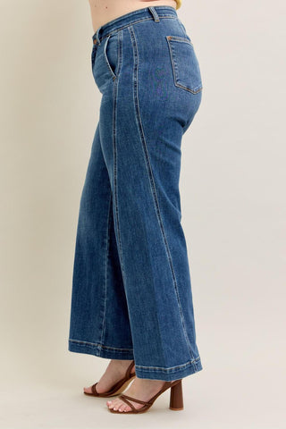 Judy Blue High Waist Trouser Wide Leg Denim Jeans 82656