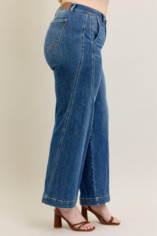 Judy Blue High Waist Trouser Wide Leg Denim Jeans 82656