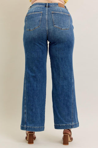 Judy Blue High Waist Trouser Wide Leg Denim Jeans 82656