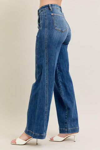 Judy Blue High Waist Trouser Wide Leg Denim Jeans 82656