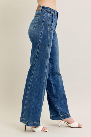 Judy Blue High Waist Trouser Wide Leg Denim Jeans 82656