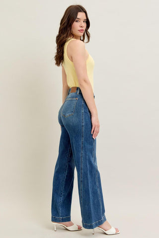 Judy Blue High Waist Trouser Wide Leg Denim Jeans 82656