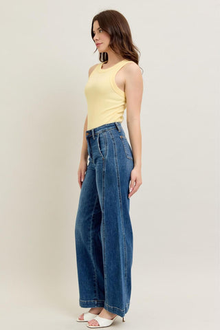 Judy Blue High Waist Trouser Wide Leg Denim Jeans 82656