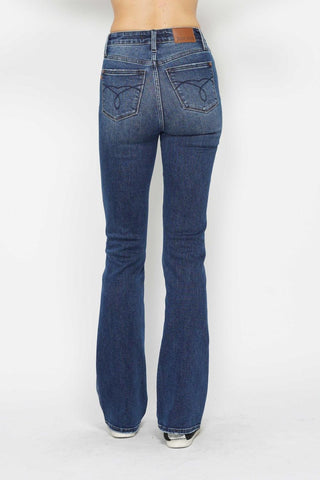 Judy Blue High Waist Tummy Control Back Pocket Embroidery Bootcut Denim Jeans 88786 - 3 Inseam Options