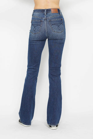 Judy Blue High Waist Tummy Control Back Pocket Embroidery Bootcut Denim Jeans 88786 - 3 Inseam Options