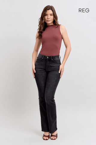 Judy Blue High Waist Tummy Control Black Bootcut Denim Jeans 88787 - 3 Inseam Options