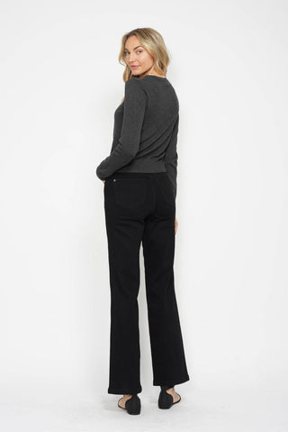 Judy Blue High Waist Tummy Control Black Classic Straight Denim Jeans 88866