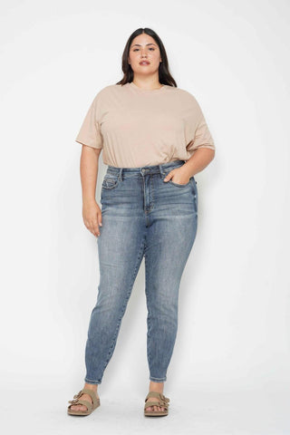 Judy Blue High Waist Tummy Control Contrast Wash Skinny Denim Jeans 88767