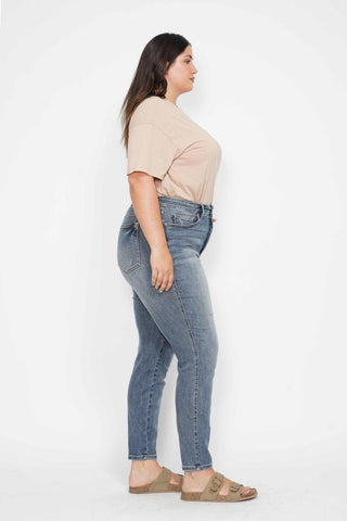 Judy Blue High Waist Tummy Control Contrast Wash Skinny Denim Jeans 88767