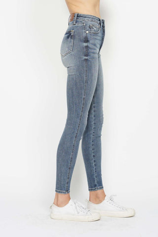Judy Blue High Waist Tummy Control Contrast Wash Skinny Denim Jeans 88767