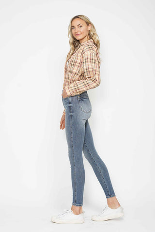 Judy Blue High Waist Tummy Control Contrast Wash Skinny Denim Jeans 88767