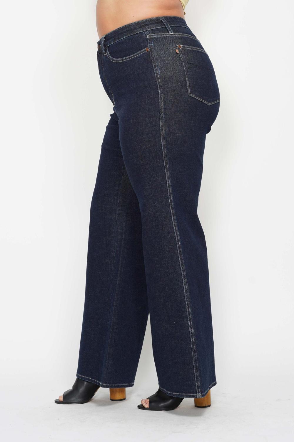Judy Blue High Waist Tummy Control Retro Wide Leg Denim – Sunshine