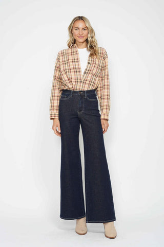 Judy Blue High Waist Tummy Control Retro Wide Leg Denim Jeans 88849