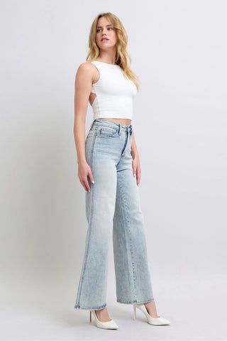 Judy Blue High Waist Tummy Control Retro Wide Leg Denim Jeans 88867