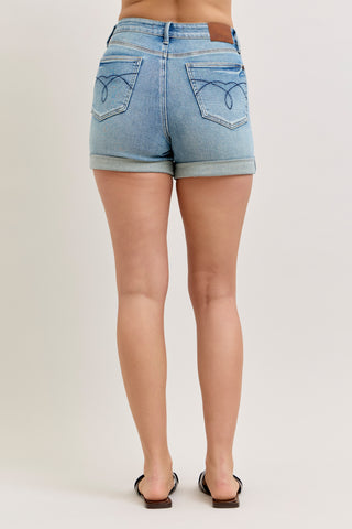 Judy Blue High Waist Tummy Control Slim Denim Short 150361