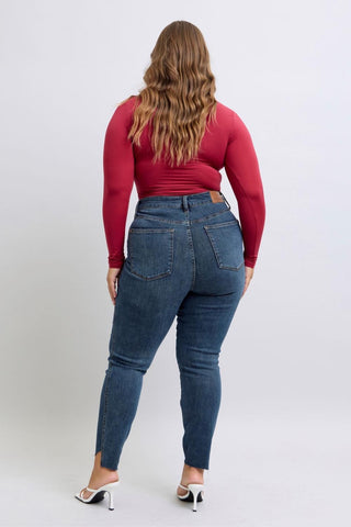 Judy Blue High Waist Tummy Control Step Hem Skinny Denim Jeans 88913