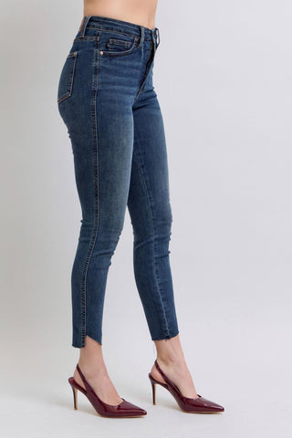 Judy Blue High Waist Tummy Control Step Hem Skinny Denim Jeans 88913