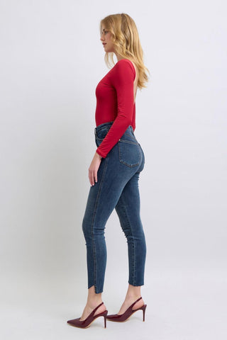 Judy Blue High Waist Tummy Control Step Hem Skinny Denim Jeans 88913