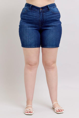 Judy Blue High Waist V-Front Bermuda Denim Short 15293