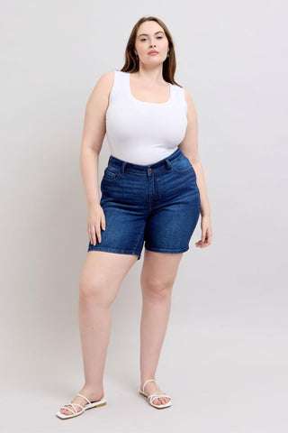 Judy Blue High Waist V-Front Bermuda Denim Short 15293