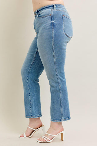 Judy Blue High Waist Vintage Straight Denim Jeans 8607