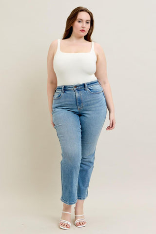Judy Blue High Waist Vintage Straight Denim Jeans 8607