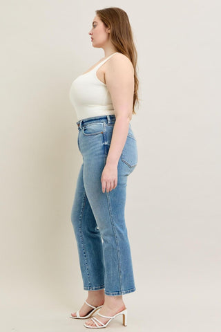 Judy Blue High Waist Vintage Straight Denim Jeans 8607