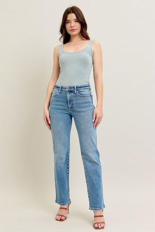 Judy Blue High Waist Vintage Straight Denim Jeans 8607