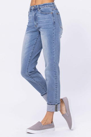 Judy Blue High Waist Vintage Wash Boyfriend Denim Jeans 88337