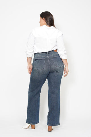 Judy Blue High Waist Western Seam Detail Straight Denim Jeans 88841
