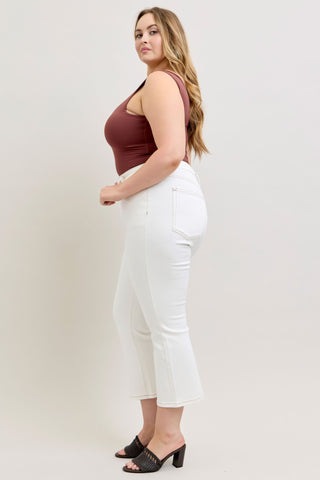 Judy Blue High Waist White Kick Flare Denim Jeans 881080