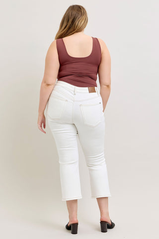 Judy Blue High Waist White Kick Flare Denim Jeans 881080