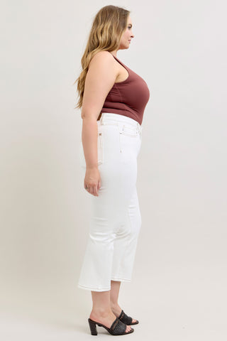 Judy Blue High Waist White Kick Flare Denim Jeans 881080