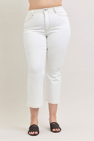 Judy Blue High Waist White Kick Flare Denim Jeans 881080