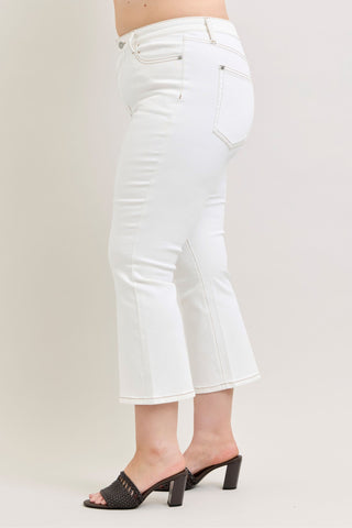 Judy Blue High Waist White Kick Flare Denim Jeans 881080